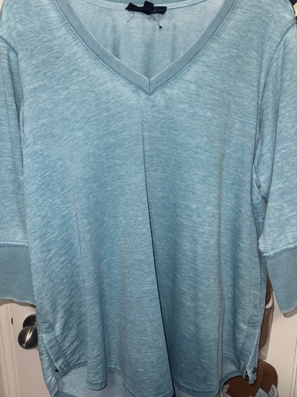 Jane and Delancey Light Blue V-Neck Tunic Top New Without Tags